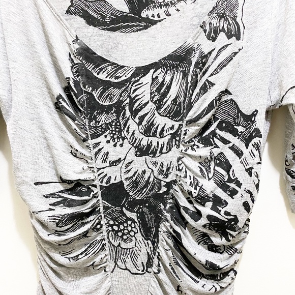 Language Angels Floral Rhinestone Draped Blouse S - Picture 2 of 9